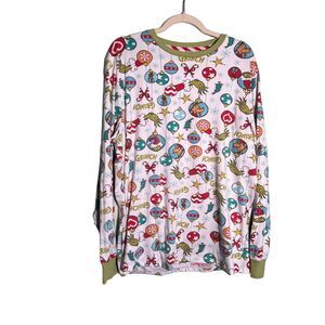 The Grinch Mens Size Large 42-44 Sleep Shirt Long Sleeve Pajama Top Holidays